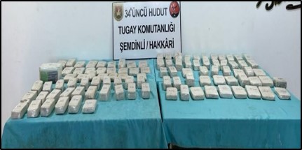 Van ve Hakkari Hudut Hatlarında 102 Kilo Uyuşturucu Ele Geçirildi