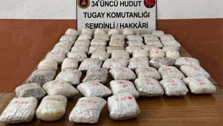Hakkari Hudut Hattında 32 Kilo Uyuşturucu Ele Geçirildi